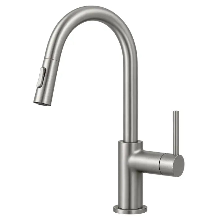 ברז מטבח נשלף ניקל מוברש מסדרת Sora מבית Waterfall